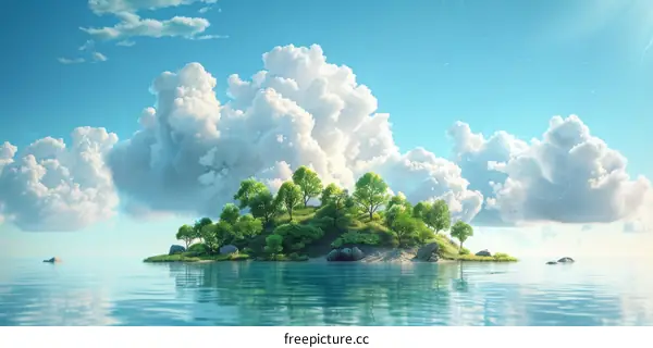 small island in the middle of the ocean