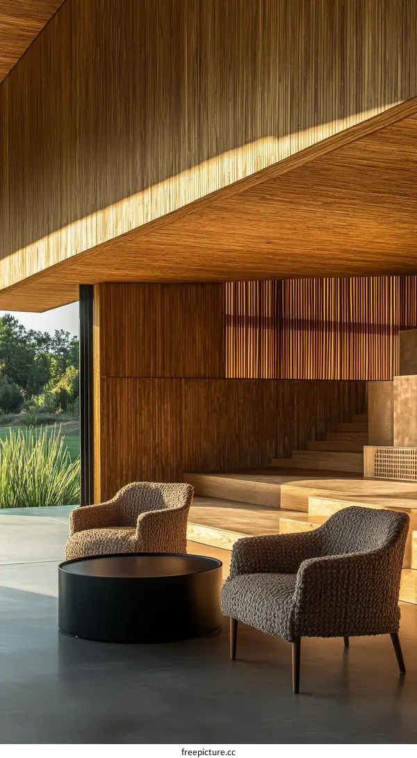 Modern Wooden Architecture Interior Design with Furniture