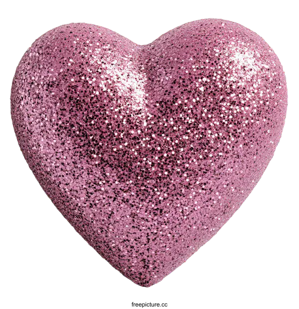 [Transparent Background PNG]Pink Glitter Heart Decoration