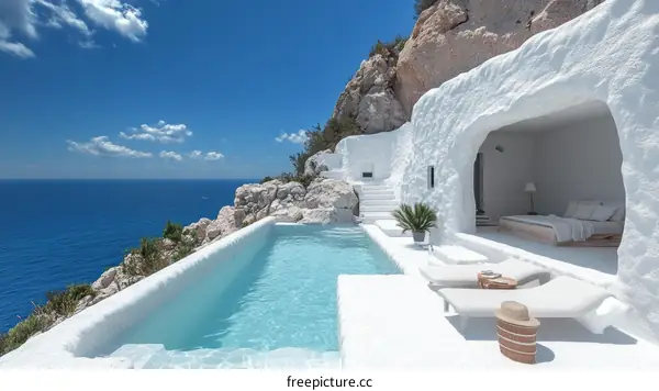 Cliffside Pool House with Ocean View