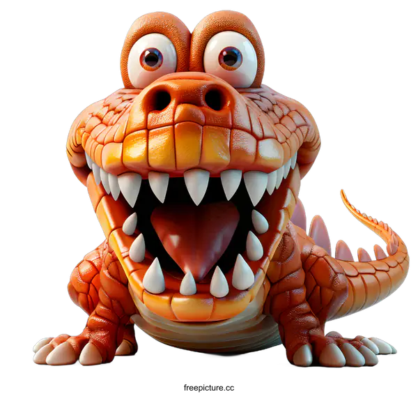 [Transparent Background PNG]Funny Cartoon Crocodile Illustration