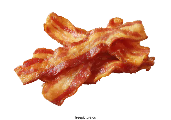 [Transparent Background PNG]Crispy Bacon Strips Close-up