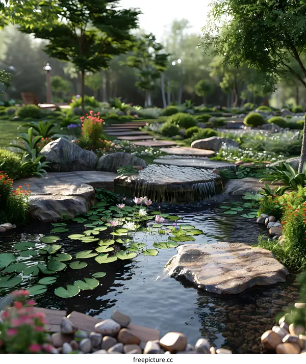 Garden landscape design renderings