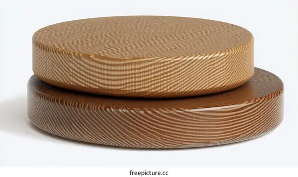 Two Wooden Circular Platters Stacked