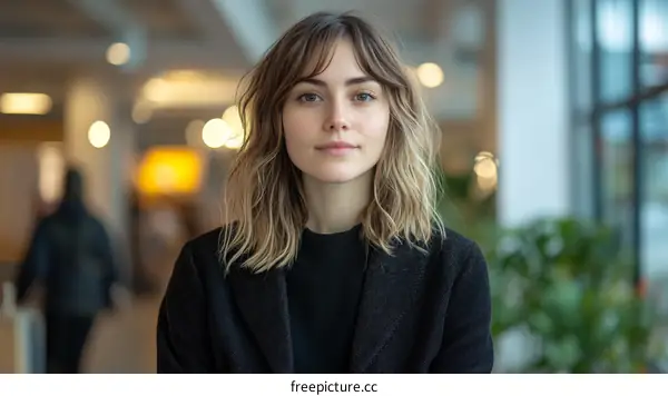 Portrait of a Caucasian Woman in a Modern Setting