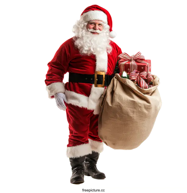 [Transparent Background PNG]Santa Claus with Christmas Gifts