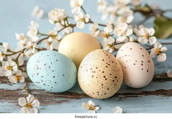Easter Eggs Decorated with Flowers