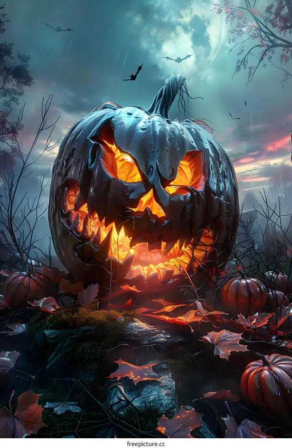 Scary Pumpkin Head Illustration