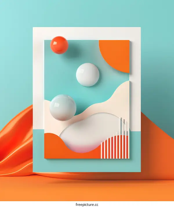 Abstract 3D Geometric Shapes Illustration