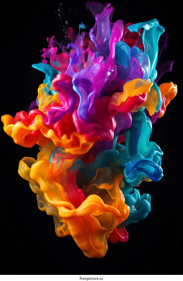 Colorful abstract painting with vibrant colors