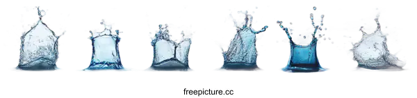 [Transparent Background PNG]Water Splashing in Various Forms