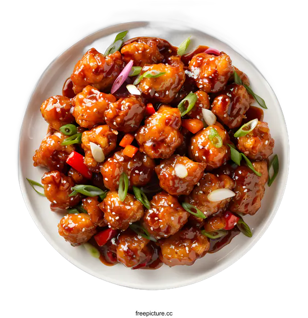 [Transparent Background PNG]Plate of delicious sweet and sour chicken