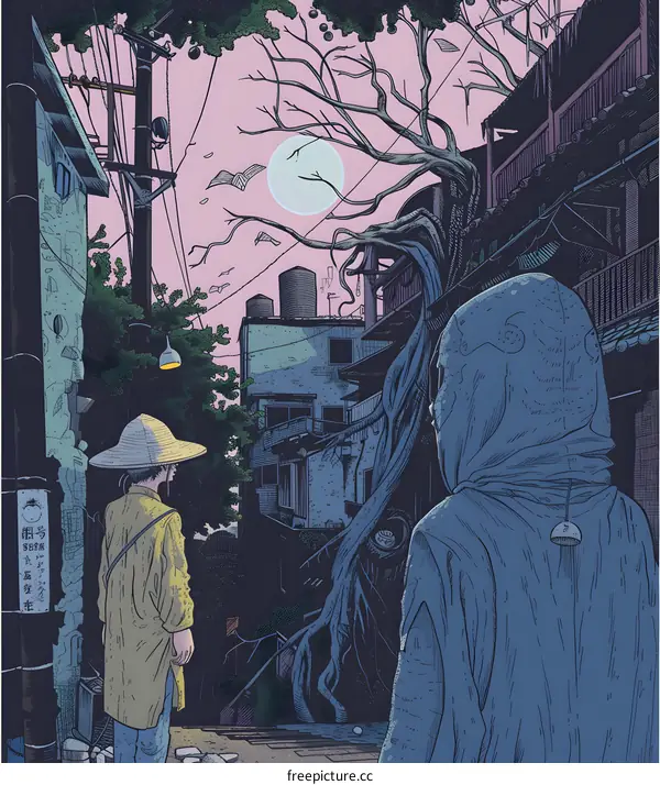 Two People Walking in an Alleyway