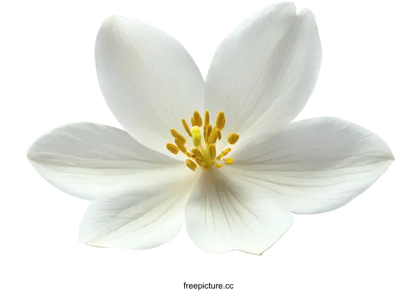 [Transparent Background PNG]Close Up White Flower with Yellow Center