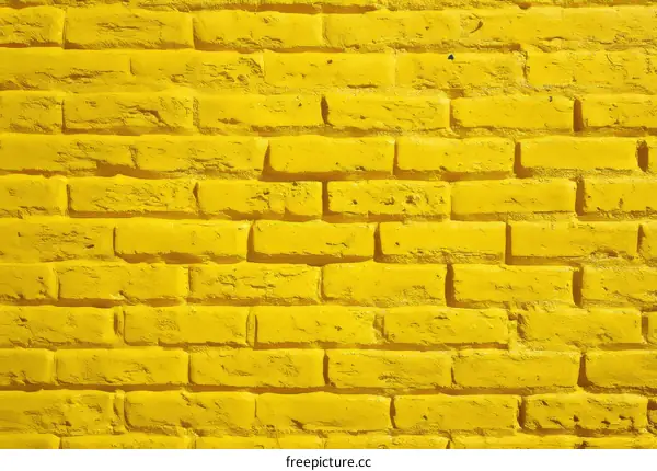 Bright Yellow Brick Wall Texture Background