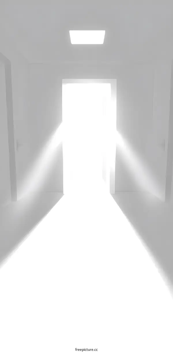 White Doorway With Light Shining Through