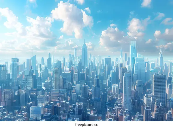 Futuristic Cityscape Aerial View
