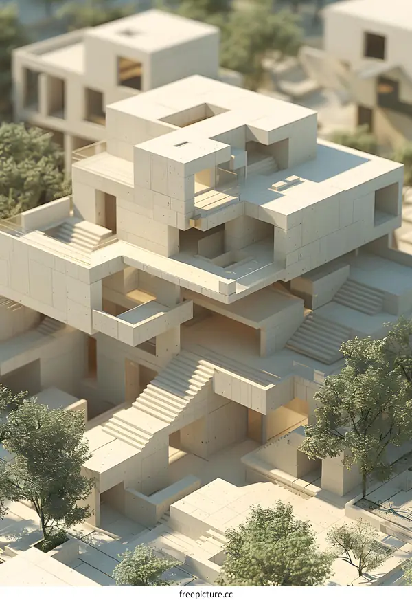 Abstract Architectural Design with Geometric Shapes