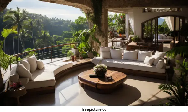 Modern luxury villa with stunning jungle views