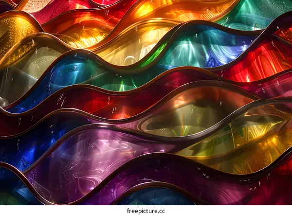 colorful glass waves