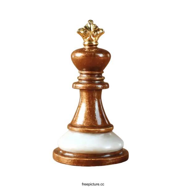 [Transparent Background PNG]Close-up of a Wooden Chess Bishop Piece