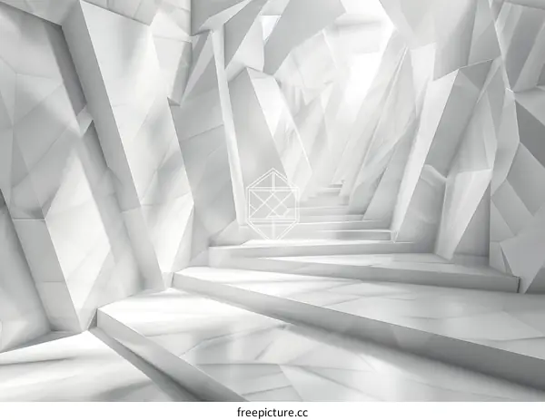 Mystical White Minimalist Staircase