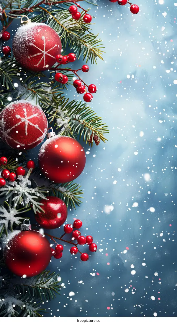 Christmas Decorations with Red and Green Accents