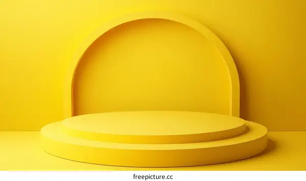 Yellow Geometric Display Podium for Product Showcase