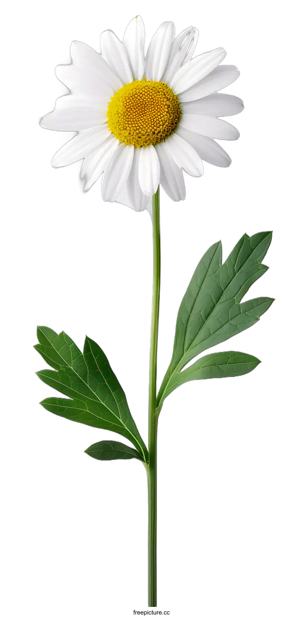 [Transparent Background PNG]Single White Daisy Flower