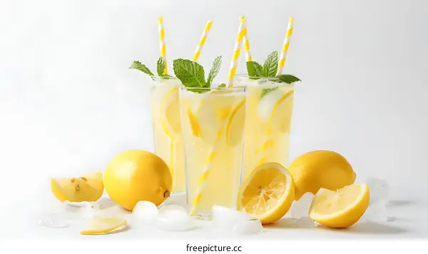 Refreshing Lemonade Drink with Mint and Lemon