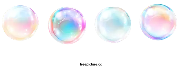 [Transparent Background PNG]Colorful Soap Bubbles Illustration