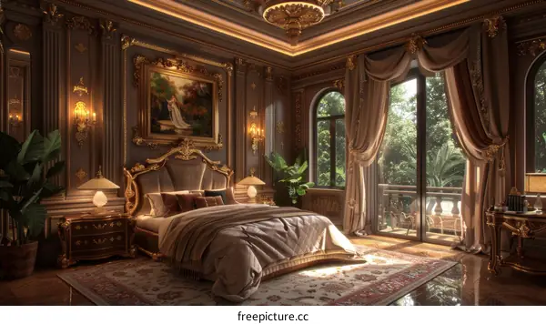 Luxury Bedroom Interior Design With Gold Accents