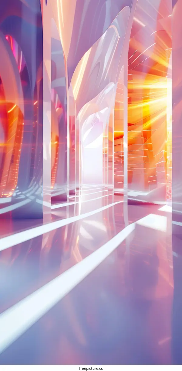 Futuristic Sci-Fi Corridor with Neon Lights