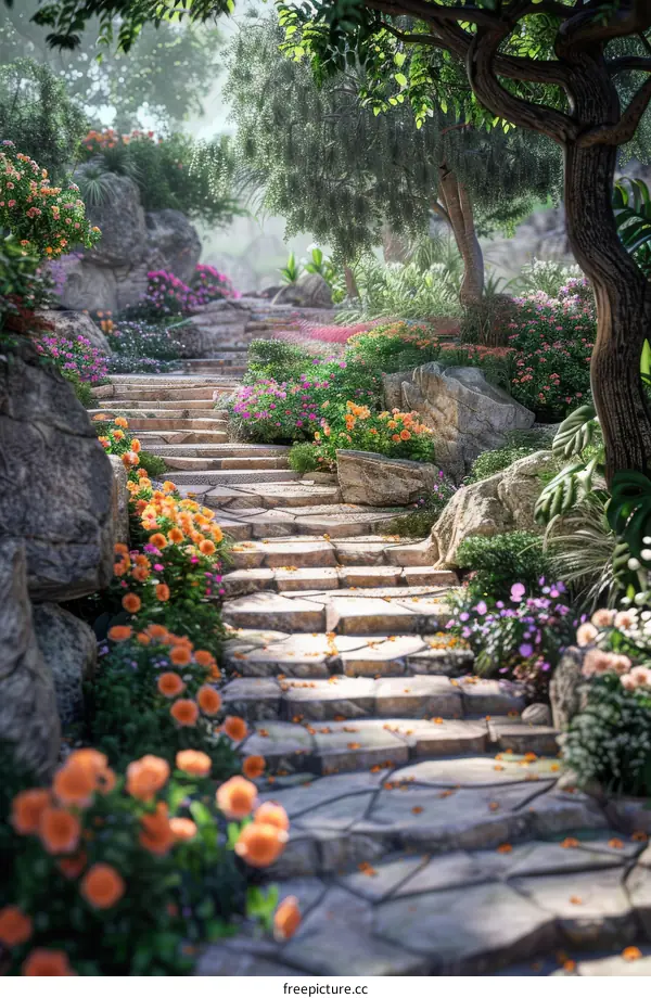An Enchanting Forest Stone Path