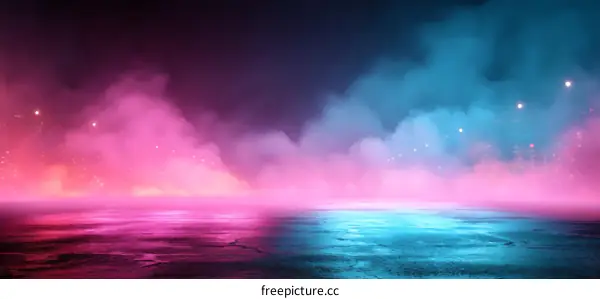 Neon Cityscape Night Abstract Background