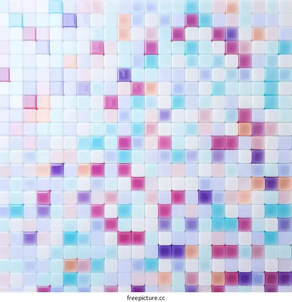 Colorful Square Tiles in a Grid Pattern - Modern Mosaic Wall Design