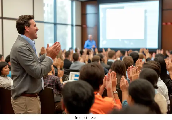 Diverse group of students in a college lecture hall