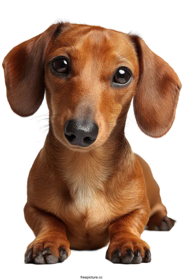 [Transparent Background PNG]Adorable Dachshund Puppy Close-up Portrait