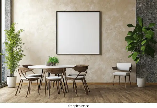 Modern Dining Area Interior Design Mockup