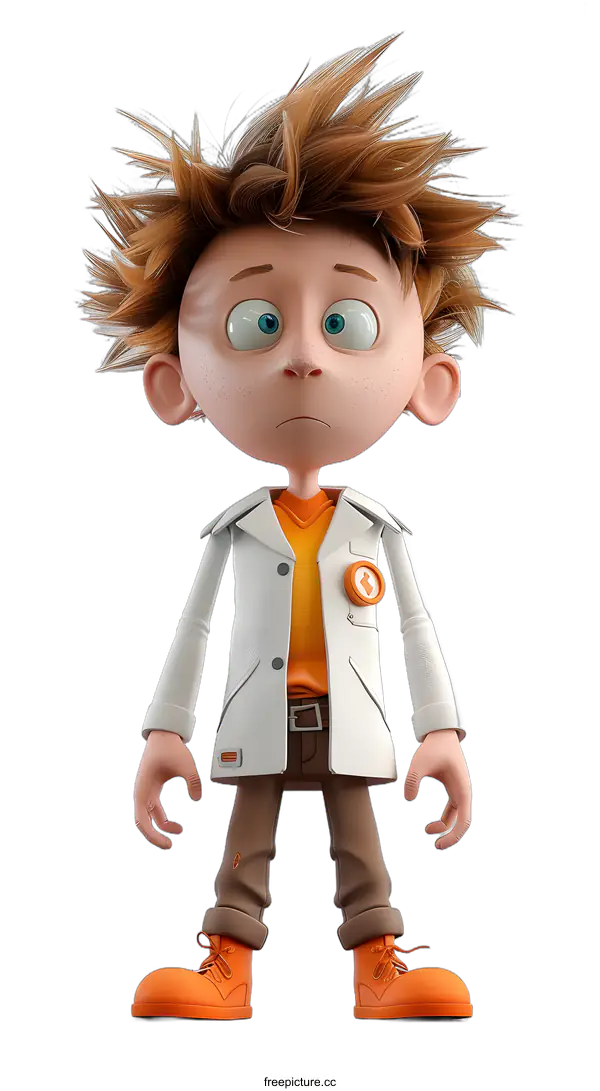 [Transparent Background PNG]Cartoon Character Of A Young Scientist