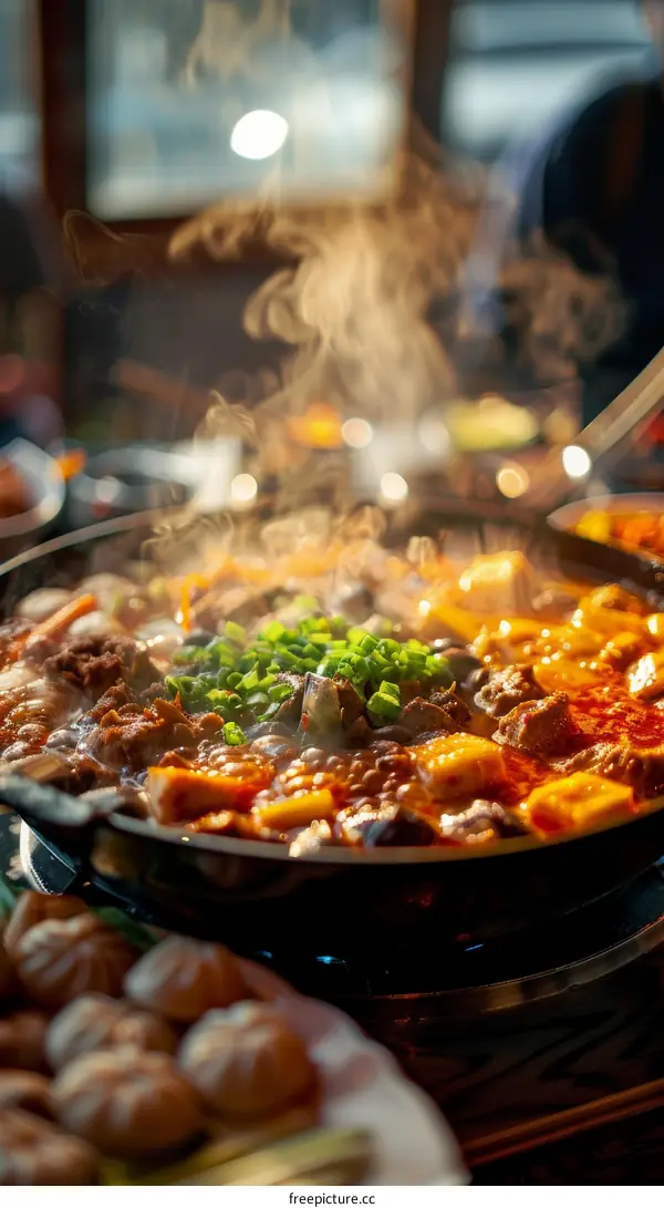 A delicious and hearty meal of Korean food
