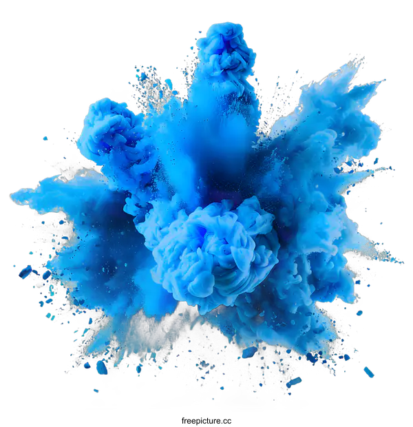 [Transparent Background PNG]Blue powder explosion