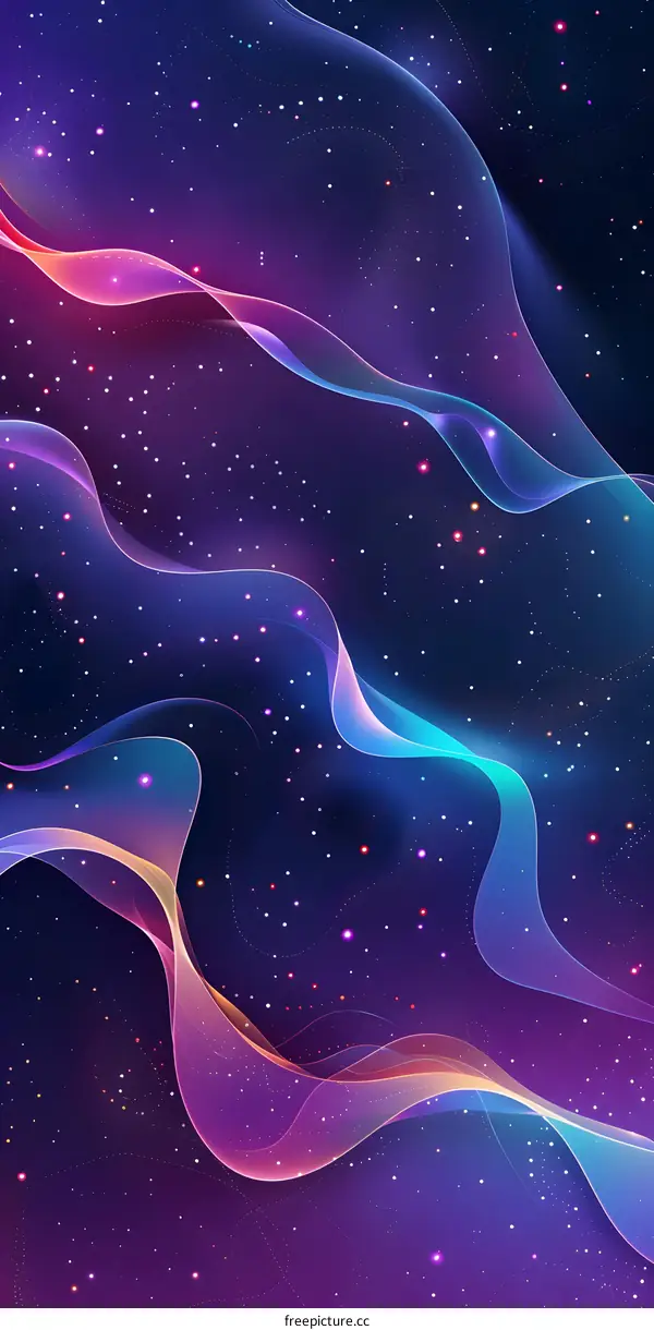 Colorful abstract glowing light waves background