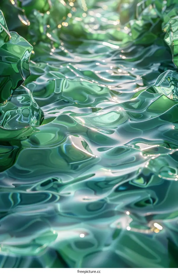 Green Liquid Smooth Surface Abstract