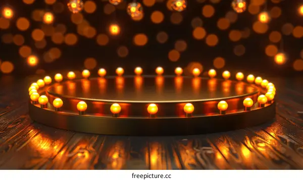 3D rendering of an empty stage with a spotlight