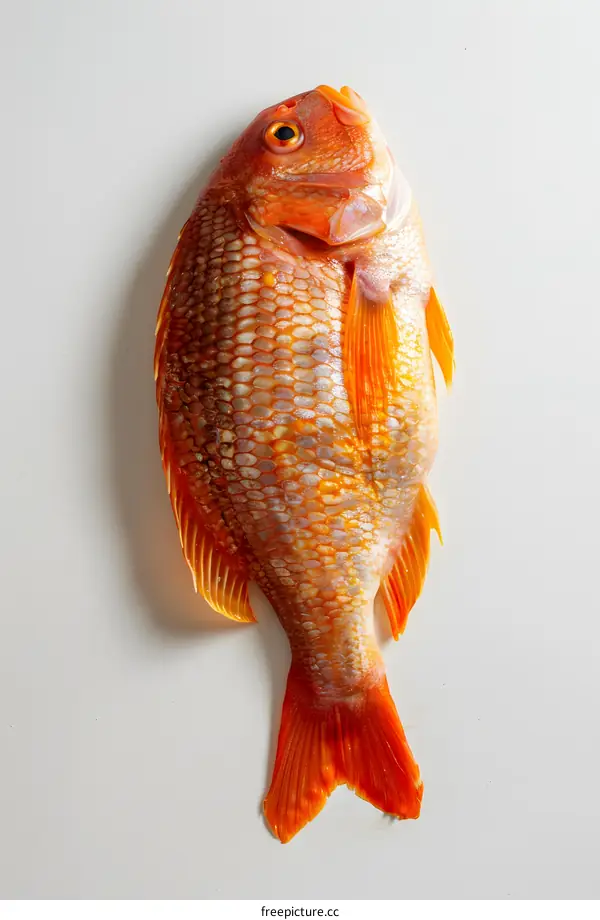 Freshly caught redfish on white background