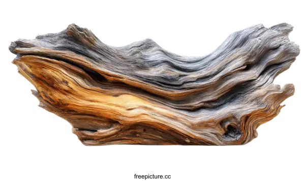 [Transparent Background PNG]Detailed Close-up of Weathered Driftwood