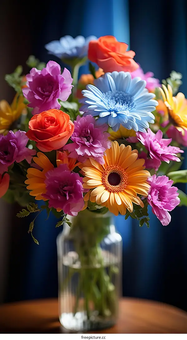 A beautiful bouquet of flowers in a vase