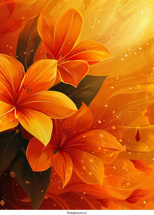 Vibrant Orange Lily Illustration