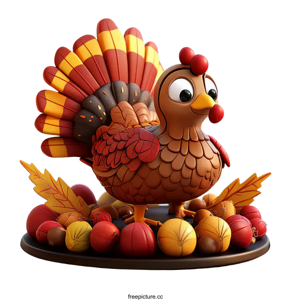[Transparent Background PNG]Cute Thanksgiving Turkey Illustration